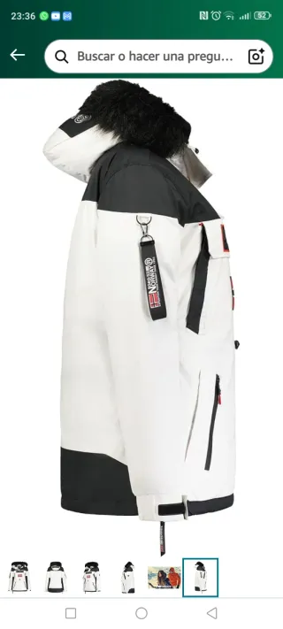 Cazadora Geographical Norway Blanca y Negra