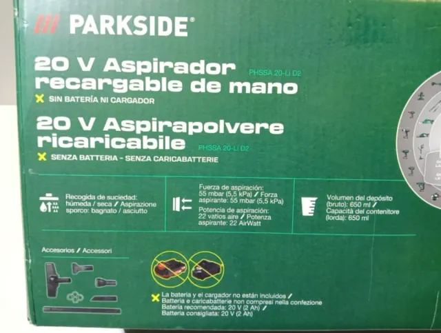 Aspiradora PARKSIDE 20V Recargable