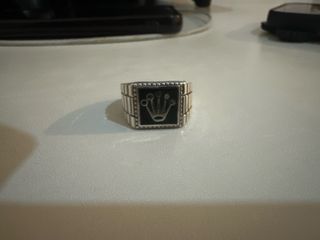 Anillo Plata Rolex Corona Negra