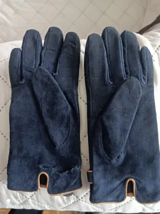 Guantes de piel vuelta marrones y negros