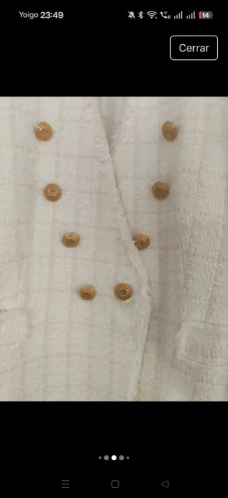 Chaqueta tweed Zara blanca/crema
