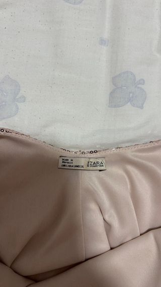 Vestido corto lentejuelas champagne