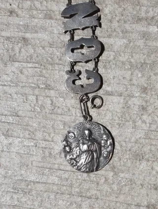 Pulsera Antigua artesana plata Conchita año 1906