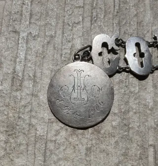 Pulsera Antigua artesana plata Conchita año 1906