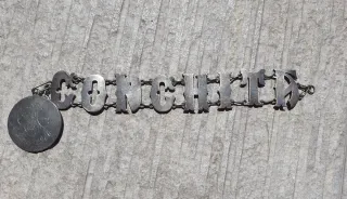 Pulsera Antigua artesana plata Conchita año 1906