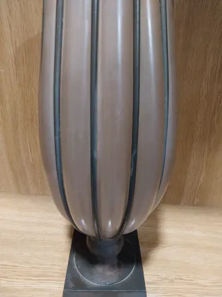 Jarrón Antiguo Art Decó Cristal Soplado