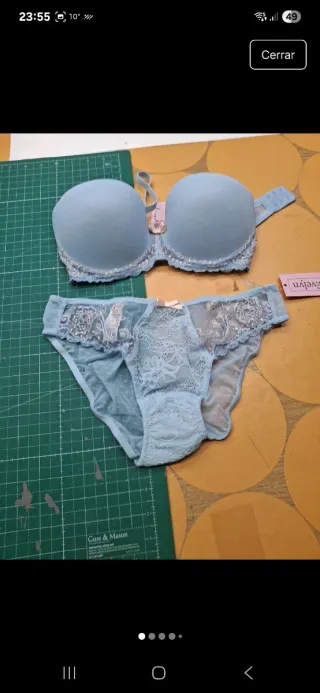 Conjunto lencería azul 100B