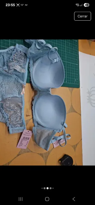 Conjunto lencería azul 100B