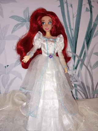 Muñeca Ariel La Sirenita Vestido Novia antiguo.