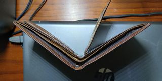 Carteira de pele genuína LANOSHA castanha