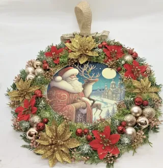 Ghirlanda Natalizia 33 cm con luci