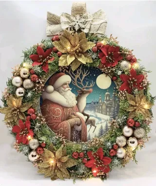 Ghirlanda Natalizia 33 cm con luci