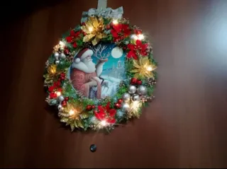 Ghirlanda Natalizia 33 cm con luci