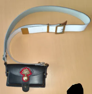 Bandoliera militare in pelle nera