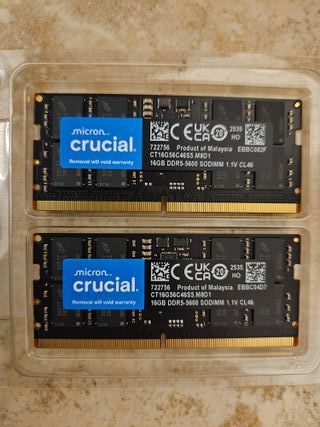 Kit Crucial RAM DDR5 32GB (2x16GB) 5600MHz