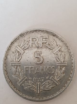 Moneta 1947 5 Franchi Repubblica Francese