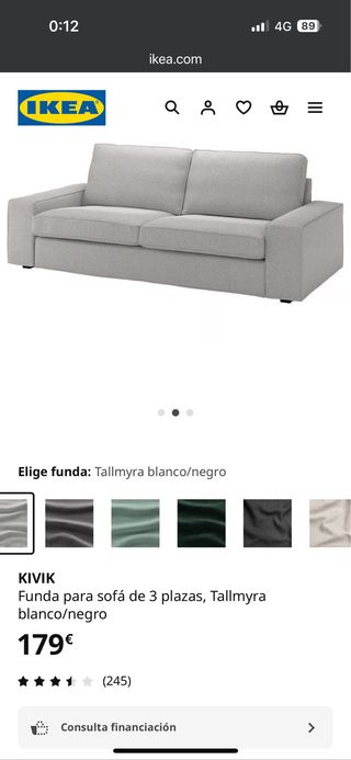 2 Fodere per Divano KIVIK 3 Posti IKEA Grigio