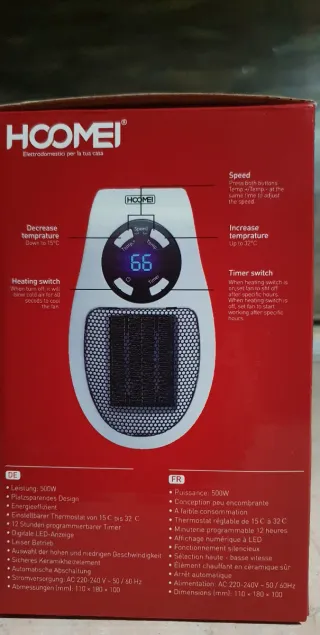 HOOMEI HM-8822 Stufetta Elettrica Portatile