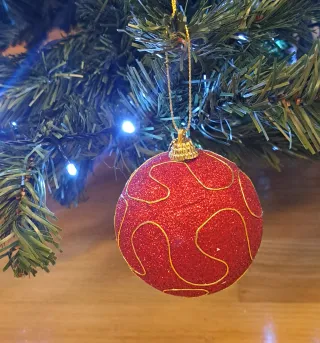 11 Decorazioni Albero Natale Rosso Oro
