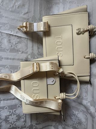 Bolso Tous Beige con Oso y Correa