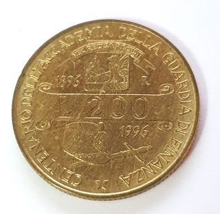 Rara Moneta 200 Lire Accademia Guardia di Finanza