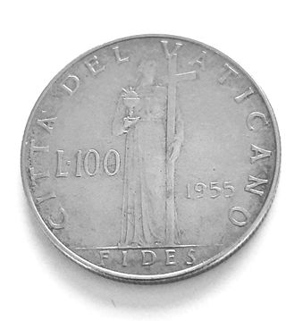 Rara Moneta 100 Lire Città del Vaticano del 1955