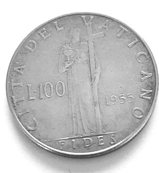 Rara Moneta 100 Lire Città del Vaticano del 1955