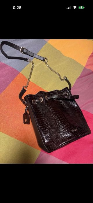 Bolso Cubo Negro Tous Cocodrilo