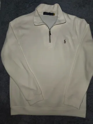 Polo Ralph Lauren Sudadera Media Cremallera Blanca