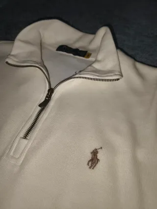 Polo Ralph Lauren Sudadera Media Cremallera Blanca