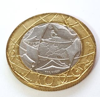 Moneta con errore progettazione 1000 Lire Europa