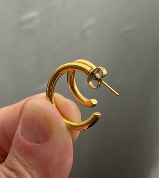 Pendientes aro doble plata chapada oro