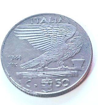Moneta Regno d’Italia 50 Cent 1941 Aquila