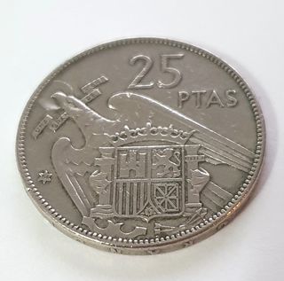 Moneta 25 Pesetas Aquila Francisco Franco 1957