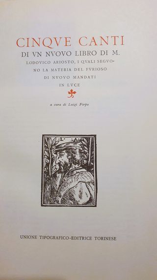 Libro Ariosto “Cinque Canti” dell'Orlando furioso