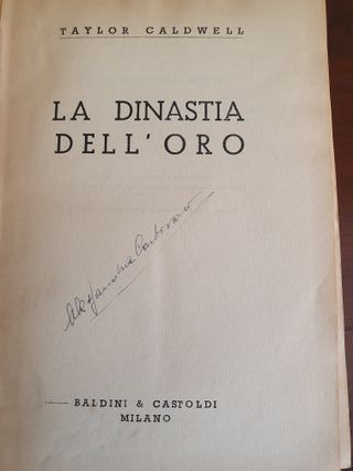 Libro Antico Romanzo “La Dinastia dell’oro” - 1941