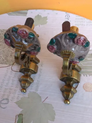 Coppia Applique Lampade Vintage