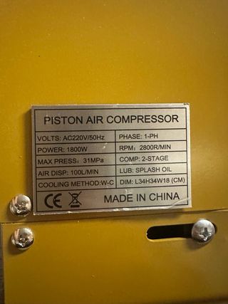 Compresor aire eléctrico alta presión 30