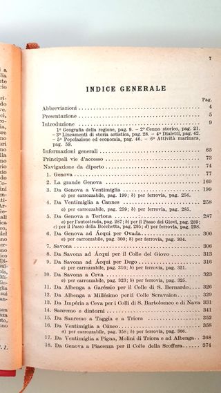 Antica Guida Turistica Liguria CTI del 1952
