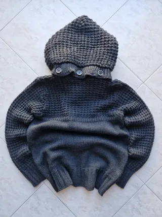 Giacca Y2K Chunky Knit Grigia