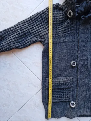 Giacca Y2K Chunky Knit Grigia