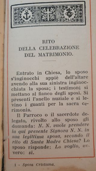 Antico Libro preghiere "La sposa Cristiana" 1929