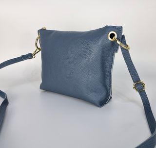 Bolso Bandolera, Piel Genuina - Azul - Italy