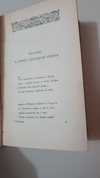 Libro Antico 1927 “Odi Barbare” Giosuè Carducci