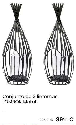 Coppia di Candelabri in Metallo Lombok