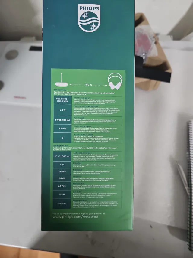 Cascos Philips Home Cinema Wireless Negros