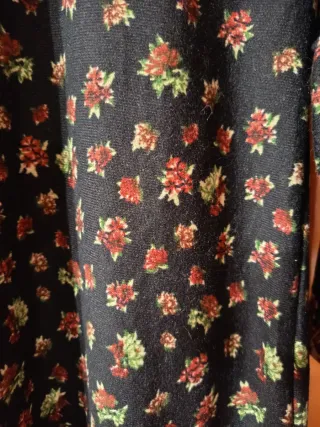 Vestido punto negro estampado floral