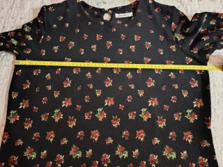 Vestido punto negro estampado floral