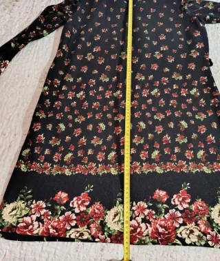 Vestido punto negro estampado floral