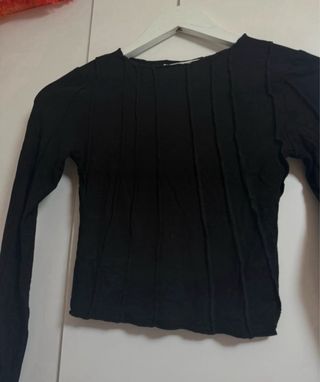 Top negro manga larga